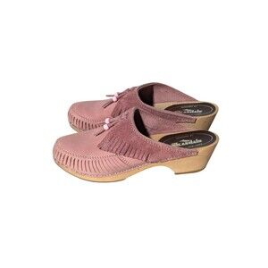 Skandals Sz 38 US sz 7.5 Pale Pink Moccasin Style Nubuck Clogs Scandigirl Summer